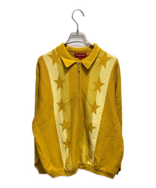 SUPREME（シュプリーム）Supreme (シュプリーム) 20SS Stars Zip Up Sweater Polo イエロー サイズ:Lの古着・服飾アイテム