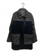 C DIEMカルペディエム）の古着「ステンカラーキルティングコンビコート」｜ブラック