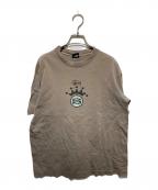 stussyステューシー）の古着「90s 折れクラウンTシャツ」｜グリーン