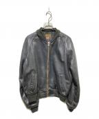 VANSONバンソン）の古着「レザージャケット/Team Jacket」｜ブラック