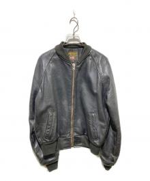 VANSON（バンソン）の古着「レザージャケット/Team Jacket」｜ブラック