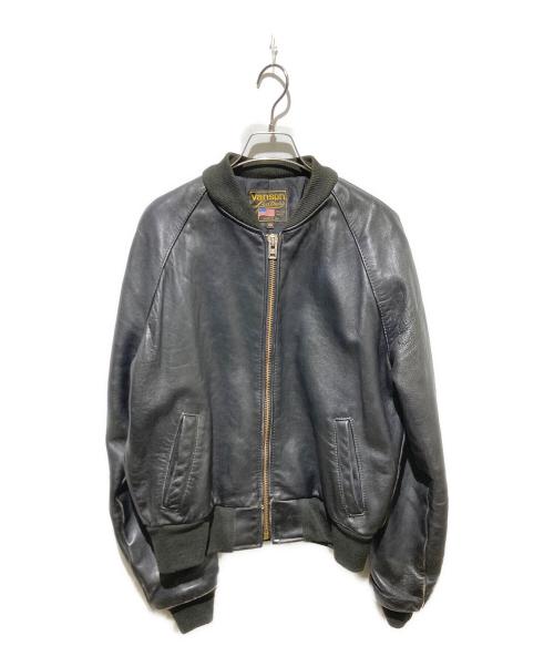 VANSON（バンソン）VANSON (バンソン) レザージャケット/Team Jacket ブラック サイズ:40の古着・服飾アイテム