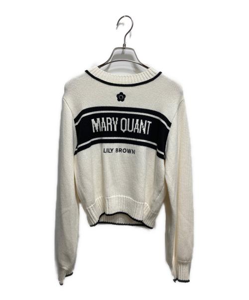 Lily Brown（リリーブラウン）Lily Brown (リリーブラウン) MARY QUANT (マリークヮント) ジャガードニット ホワイト サイズ:Freeの古着・服飾アイテム