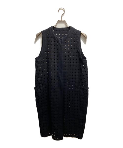 PLAIN PEOPLE（プレインピープル）PLAIN PEOPLE (プレインピープル) カットワークデザインロングジレ ネイビー サイズ:9の古着・服飾アイテム