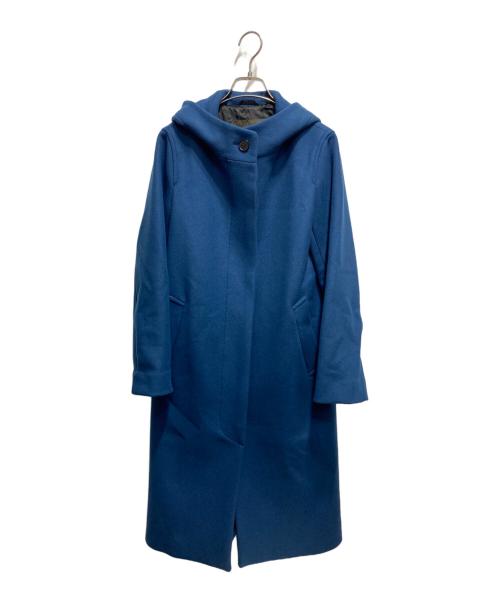 MACKINTOSH LONDON（マッキントッシュ ロンドン）MACKINTOSH LONDON (マッキントッシュ ロンドン) CHRYSTON ウールダブルクロスフーデットコート ブルー サイズ:38の古着・服飾アイテム