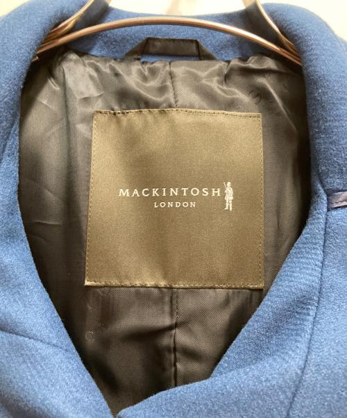MACKINTOSH LONDON（マッキントッシュ ロンドン）MACKINTOSH LONDON (マッキントッシュ ロンドン) CHRYSTON ウールダブルクロスフーデットコート ブルー サイズ:38の古着・服飾アイテム