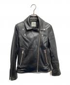 nano・universeナノ・ユニバース）の古着「ラムレザーライダースジャケット」｜ブラック