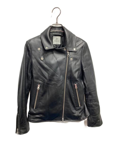 nano・universe（ナノ・ユニバース）nano・universe (ナノ・ユニバース) ラムレザーライダースジャケット ブラック サイズ:36の古着・服飾アイテム