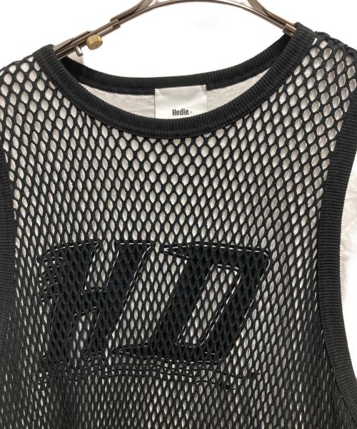 HEDIE（エディクロス）HEDIE (エディクロス) Mesh Layered Tee ブラック×ホワイト サイズ:Mの古着・服飾アイテム