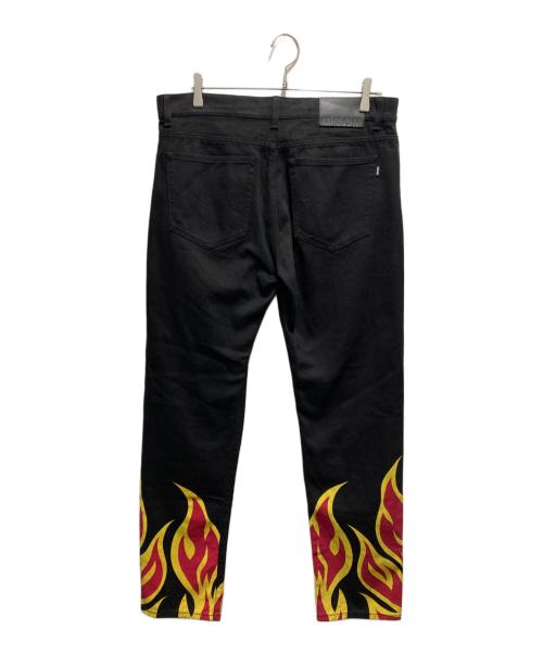 MSGM（エムエスジーエム）MSGM　 (エムエスジーエム) フレイムパターンデニムパンツ ブラック サイズ:50の古着・服飾アイテム