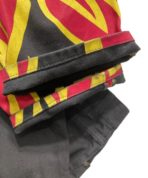 MSGM（エムエスジーエム）MSGM　 (エムエスジーエム) フレイムパターンデニムパンツ ブラック サイズ:50の古着・服飾アイテム