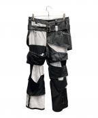 YOIKADAKADAヨイカダカダ）の古着「パンク風二重ワイドパンツ」｜ブラック