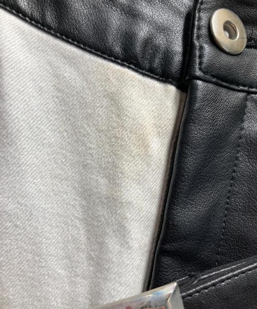 YOIKADAKADA（ヨイカダカダ）YOIKADAKADA (ヨイカダカダ) パンク風二重ワイドパンツ ブラック サイズ:Lの古着・服飾アイテム