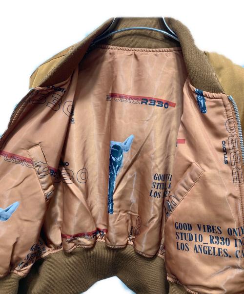 STUDIO R330（スタジオ アール330）STUDIO Ｒ330 (スタジオ アール330) デザインショート丈ブルゾン ブラウン サイズ:Sの古着・服飾アイテム