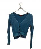 ANDERSSON BELLアンダーソンベル）の古着「SONYA DYEING WASHED CUT-OUT CARDIGAN」｜ブルー
