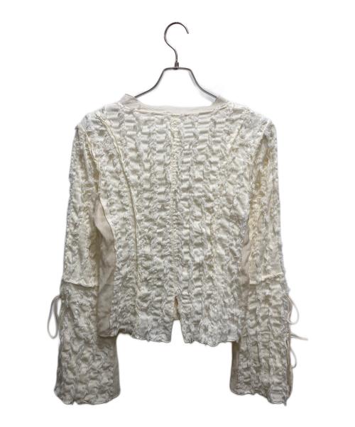 PRANK PROJECT（プランクプロジェクト）PRANK PROJECT (プランクプロジェクト) Fringe Jacquard Frill Cardigan ホワイト サイズ:FREEの古着・服飾アイテム