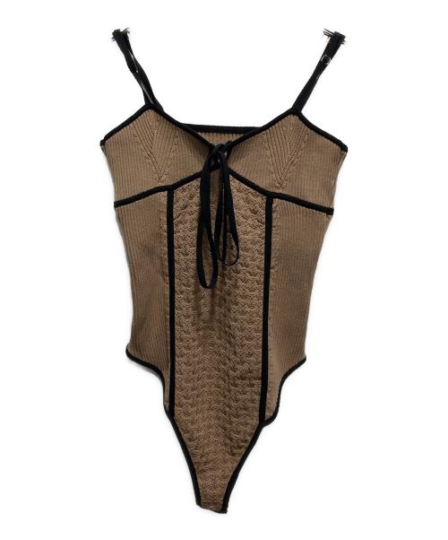 PRANK PROJECT（プランクプロジェクト）PRANK PROJECT (プランクプロジェクト) Eyelet Knit Bodysuit ベージュ サイズ:FREEの古着・服飾アイテム
