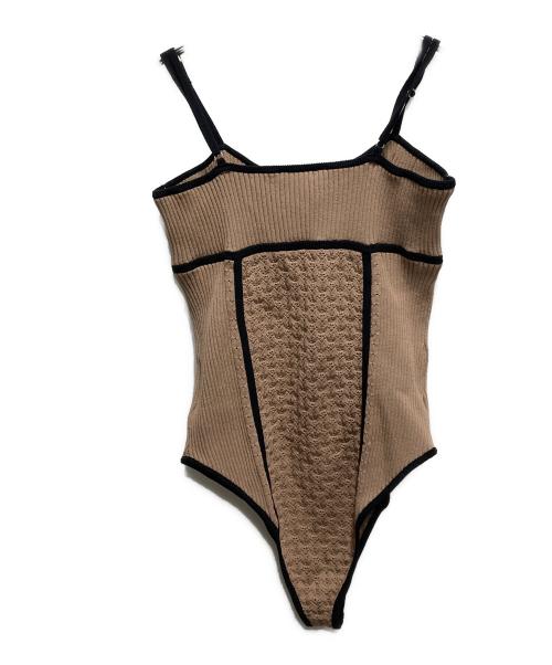 PRANK PROJECT（プランクプロジェクト）PRANK PROJECT (プランクプロジェクト) Eyelet Knit Bodysuit ベージュ サイズ:FREEの古着・服飾アイテム