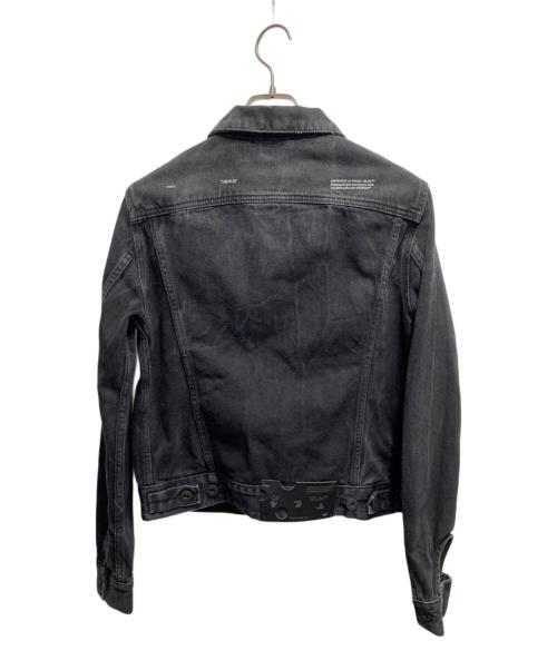 OFFWHITE（オフホワイト）OFFWHITE (オフホワイト) カットワークデザインデニムジャケット ブラック サイズ:38の古着・服飾アイテム