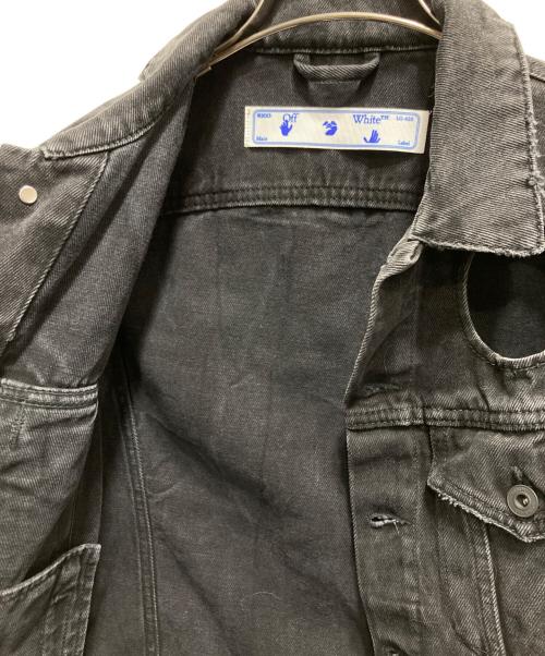 OFFWHITE（オフホワイト）OFFWHITE (オフホワイト) カットワークデザインデニムジャケット ブラック サイズ:38の古着・服飾アイテム