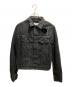 OFFWHITE（オフホワイト）の古着「カットワークデザインデニムジャケット」｜ブラック