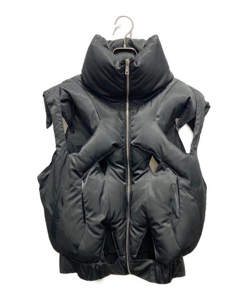 YOIKADAKADA（ヨイカダカダ）YOIKADAKADA (ヨイカダカダ) 変形中綿ベスト ブラック サイズ:Mの古着・服飾アイテム