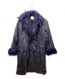 YOIKADAKADA（ヨイカダカダ）の古着「ファーデザインコート」｜ネイビー