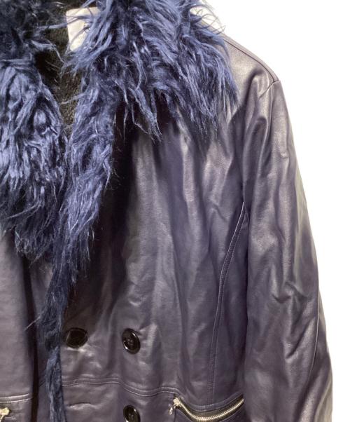 YOIKADAKADA（ヨイカダカダ）YOIKADAKADA (ヨイカダカダ) ファーデザインコート ネイビー サイズ:Lの古着・服飾アイテム