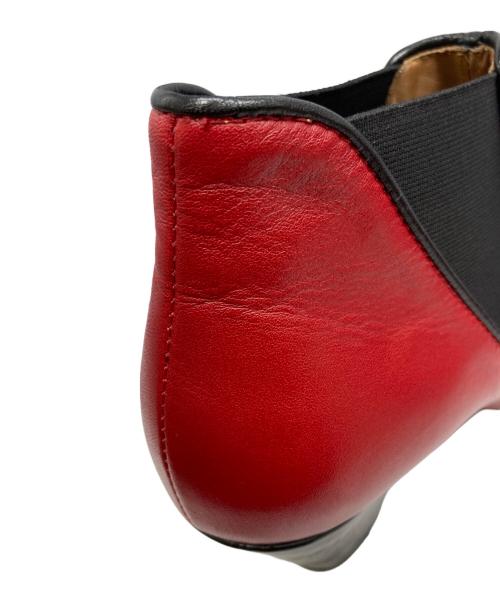 JOHN LAWRENCE SULLIVAN（ジョン ローレンス サリバン）JOHN LAWRENCE SULLIVAN (ジョン ローレンス サリバン) ヒールサイドゴアブーツ レッド サイズ:25cmの古着・服飾アイテム
