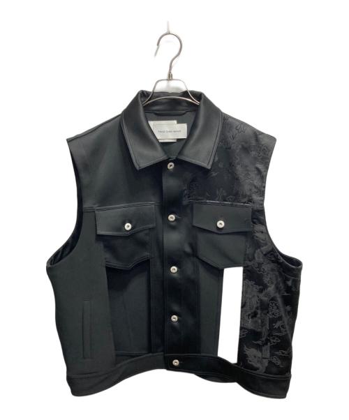 FenG CHen WANG（フェンチェンワン）FenG CHen WANG (フェンチェンワン) 2 in 1 Cut Out Jacket With Dragon Jacquard ブラック サイズ:Ｌの古着・服飾アイテム