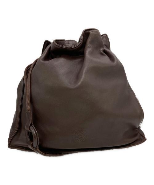 LOEWE（ロエベ）LOEWE (ロエベ) 巾着ショルダーバッグ/フラメンコ ブラウンの古着・服飾アイテム