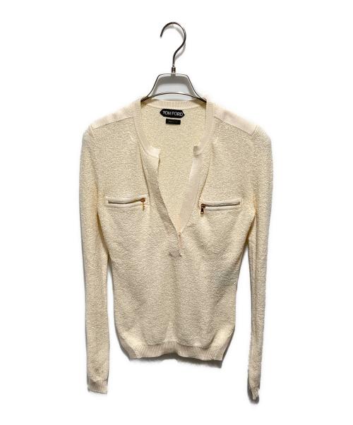 TOM FORD（トムフォード）TOM FORD (トムフォード) シルク混ニット アイボリー サイズ:36の古着・服飾アイテム
