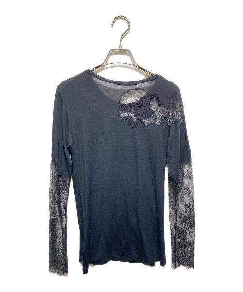 ermanno scervino（エルマノシェルビーノ）ERMANNO SCERVINO (エルマノシェルビーノ) レース切替カットソー ブラック サイズ:40の古着・服飾アイテム