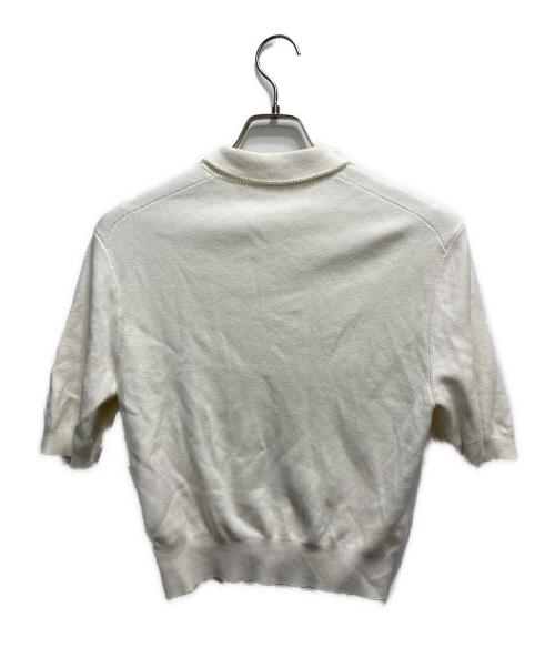 CABAN（キャバン）CABaN (キャバン) コットンカシミヤ パールポロカーディガン ホワイト サイズ:Freeの古着・服飾アイテム