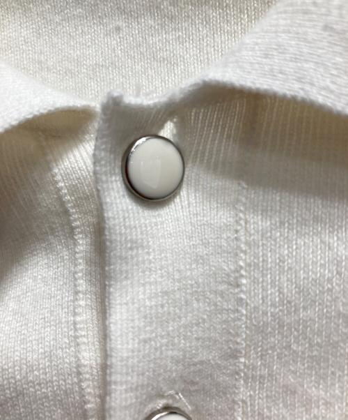 CABAN（キャバン）CABaN (キャバン) コットンカシミヤ パールポロカーディガン ホワイト サイズ:Freeの古着・服飾アイテム