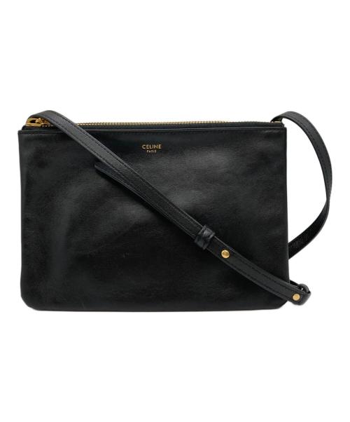 CELINE（セリーヌ）CELINE (セリーヌ) Small Trio/トリオ スモール ショルダーバッグ ブラックの古着・服飾アイテム