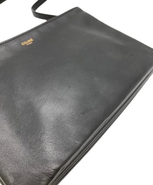 CELINE（セリーヌ）CELINE (セリーヌ) Small Trio/トリオ スモール ショルダーバッグ ブラックの古着・服飾アイテム