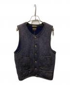 BROWN'S BEACH JACKET×NEIGHBORHOODブラウンズビーチジャケット×ネイバーフッド）の古着「コラボ13AW ウールベスト」｜ネイビー