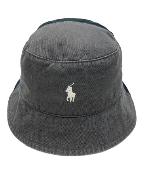 POLO RALPH LAUREN（ポロ・ラルフローレン）POLO RALPH LAUREN (ポロ・ラルフローレン) BEAMS (ビームス) 別注バケットハット ブラック×グレーの古着・服飾アイテム