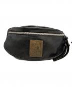 RRLダブルアールエル）の古着「レザーボディーバッグ/ウエストバッグ」｜ブラック