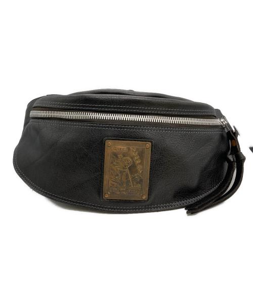 RRL（ダブルアールエル）RRL (ダブルアールエル) レザーボディーバッグ/ウエストバッグ ブラックの古着・服飾アイテム