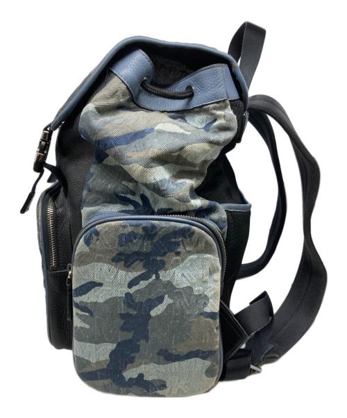 MICHAEL KORS（マイケル・コース）MICHAEL KORS (マイケル・コース) リュック/Printed Denim and Leather Backpack ブルーの古着・服飾アイテム