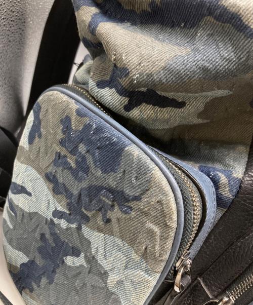 MICHAEL KORS（マイケル・コース）MICHAEL KORS (マイケル・コース) リュック/Printed Denim and Leather Backpack ブルーの古着・服飾アイテム