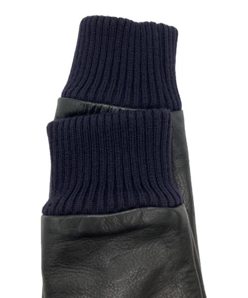 ATTACHMENT（アタッチメント）ATTACHMENT (アタッチメント) レザー切替カシミヤ混スタジャン ネイビー サイズ:2の古着・服飾アイテム