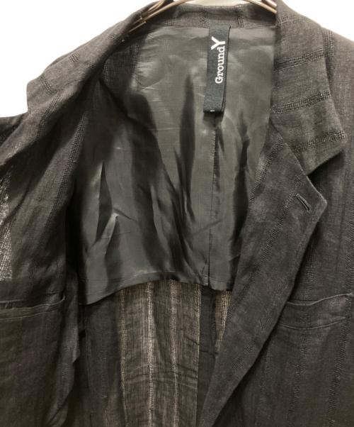 GROUND Y（グラウンドワイ）GROUND Y (グラウンドワイ) RAISED STRIPE OVERSIZED JACKET ブラック サイズ:1の古着・服飾アイテム