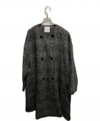 Spick and Spanスピック＆スパン）の古着「Wスライバーチェックハーフコート」｜グレー