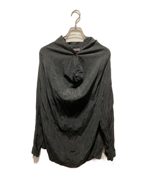 ISSEY MIYAKE（イッセイミヤケ）ISSEY MIYAKE (イッセイミヤケ) 80s 筆タグ シルク混スウィングネックデザインシャツ ブラック サイズ:Ｍの古着・服飾アイテム