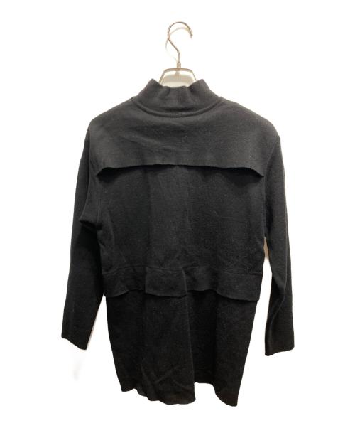 ISSEY MIYAKE（イッセイミヤケ）ISSEY MIYAKE (イッセイミヤケ) 80s 筆タグ ウールタック切替ハイネックニット ブラック サイズ:Ⅿの古着・服飾アイテム