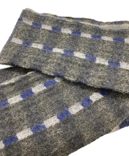 IM ISSEY MIYAKE（アイエムイッセイミヤケ）im issey miyake (アイエムイッセイミヤケ) デザインマフラー ネイビー×グレーの古着・服飾アイテム