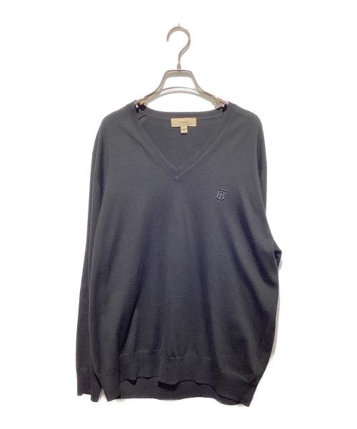 BURBERRY（バーバリー）BURBERRY (バーバリー) vネックニット/uniform ブラック サイズ:ＸＸＬの古着・服飾アイテム